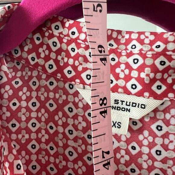 Max Studio Red Floral Prairie Maxi Dress XS Boho Tiered Ruffle Cottagecore - Picture 6 of 7